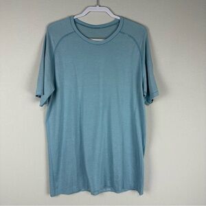 Lululemon Men’s Light Blue Short Sleeve Metal Vent Athletic Athleisure Shirt XL